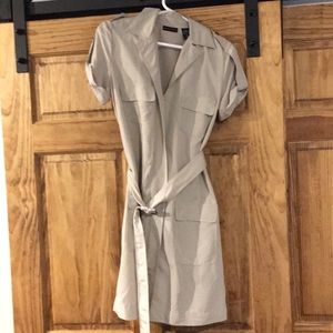 Tan zip up utility dress with belt size small